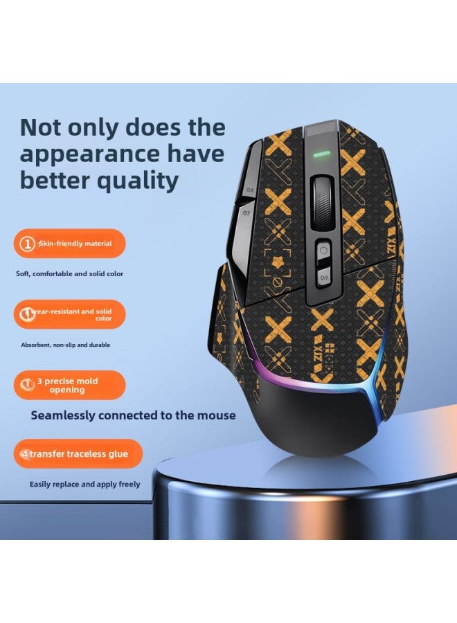 Mouse Anti-Slip Sticker Logitech G502 X PLUS Wireless And Wired Special Back Sticker Palm Sticker Side Sweat Sticker-Color:All-inclusive/black Printing 1 Sheet [free Cleaning Cotton]] - Image 5