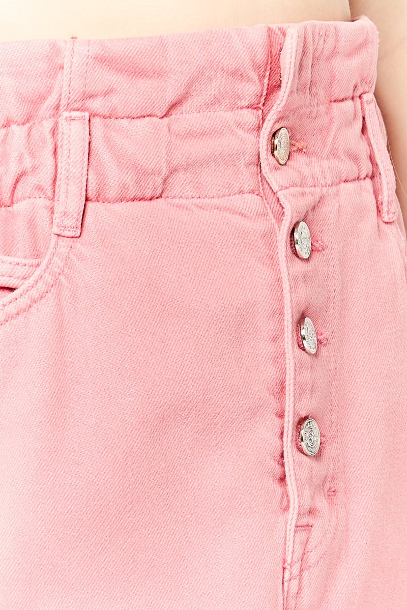 Scotch & Soda Women Solid Mini Denim Skirt, Peach - Image 3