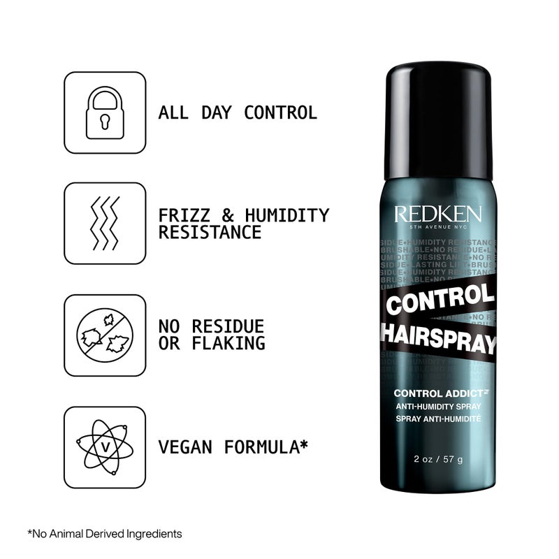 Redken Control Hair Spray 28 - Long-Lasting Style Memory For 24 Hours, Anti-Frizz & Maximum Hold, Humidity Resistance, For All Hair Types, 2 Fl Oz - Image 4