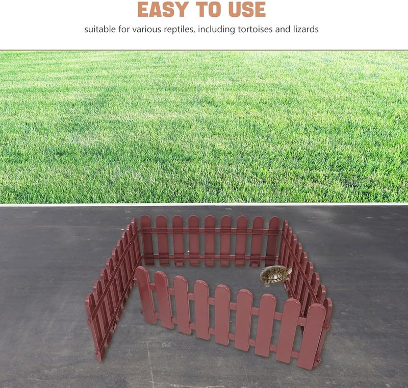 GALPADA 4pcs Tortoise Enclosure Fence Outdoor Pet Barrier Garden Edging Mini Lawn Patio Fence for Small Animal Playpen and Yard Containment - Image 3