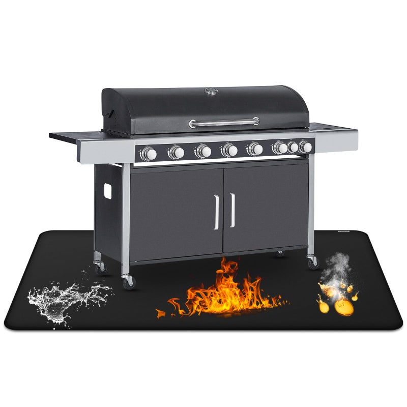 FIREWESS 30 x 48inch Grill Mat for Outdoor Grill,Double-Sided Fireproof Grill Pad,Perfect for Outdoor Barbecue Spots,Fireproof, Waterproof, and Oilproof BBQ Protector for Decks and Patios - Image 1