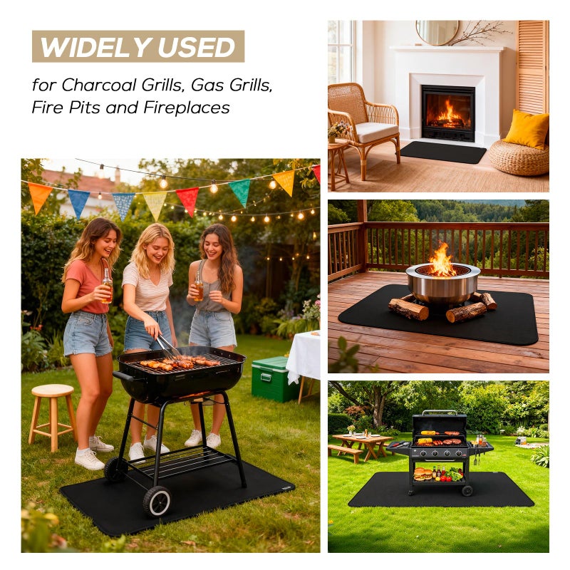 FIREWESS 30 x 48inch Grill Mat for Outdoor Grill,Double-Sided Fireproof Grill Pad,Perfect for Outdoor Barbecue Spots,Fireproof, Waterproof, and Oilproof BBQ Protector for Decks and Patios - Image 4