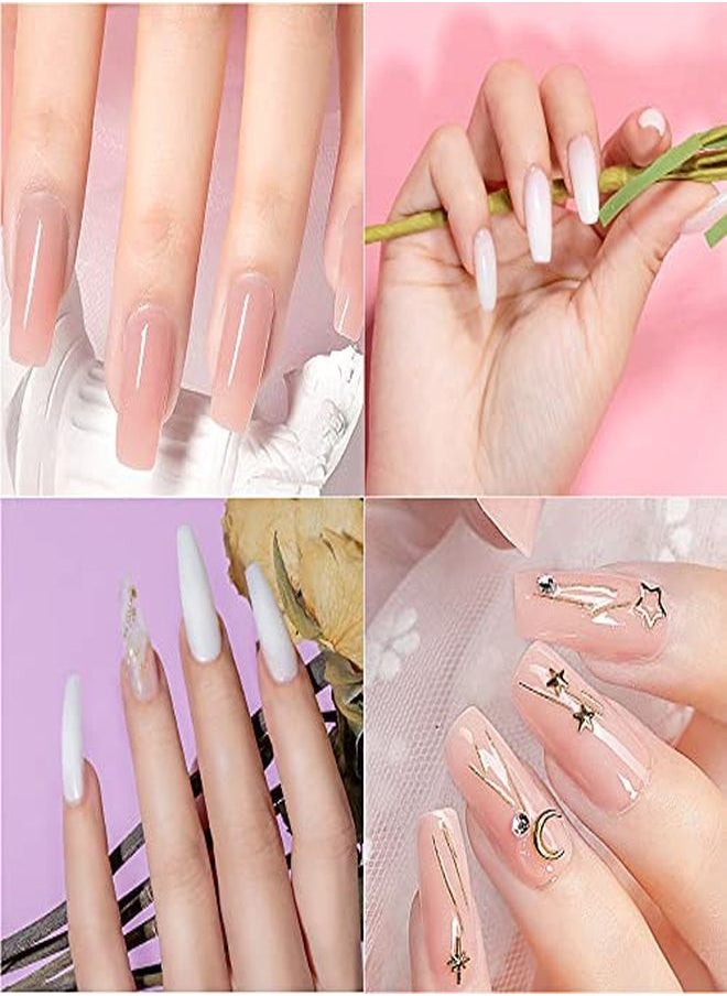 Rosalind K&White Extension Gel Rosalind 2 Pcs 30Ml White Poly Nail Gel Kit Soft Pink Nail Builder For Nail Art Decoration Nail Thickening Poly Nail Gel Tube Easy To Diy Use Need Uv Lamp  - Image 2