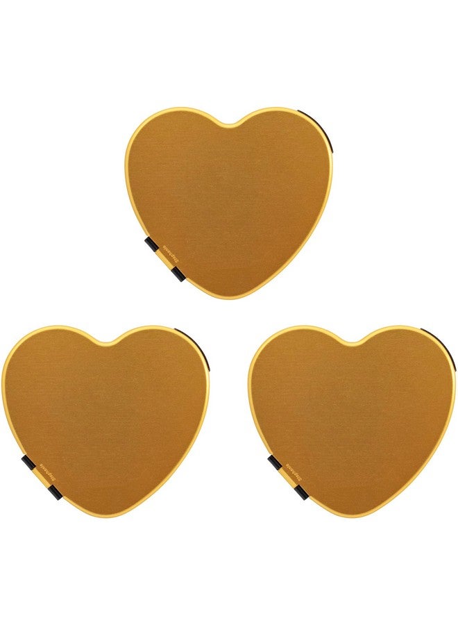 ستيفاني إمبورتس مجموعة من 3 مرايا مدمجة مزدوجة اللون على شكل قلب مع لمسة نهائية معدنية مصقولة (أسود وذهبي) - Image 2