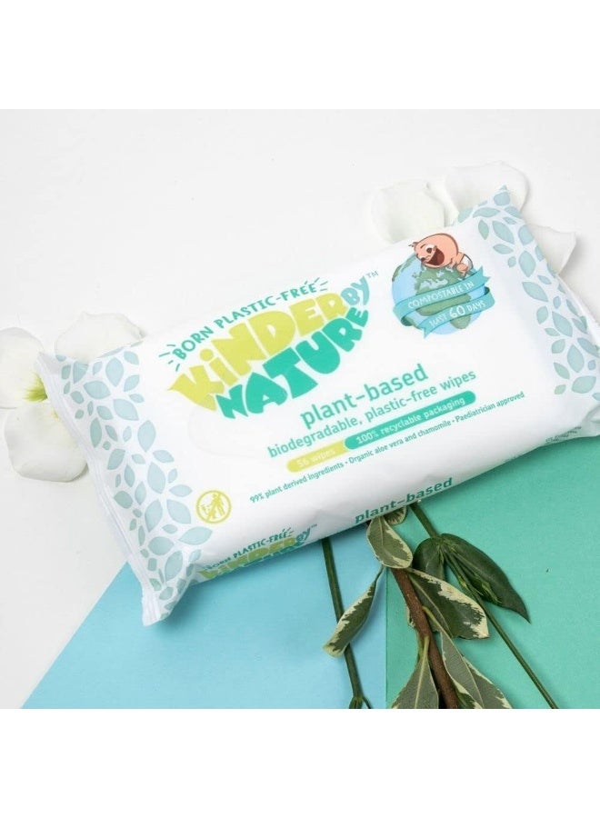 jackson reece Kinder by Nature Plant Based Baby Wipes - 100% Biodegradable & Compostable, 672 Count (12 Packs of 56) - 99% Plant-Based Ingredients, Plastic-Free Wipes - Image 3