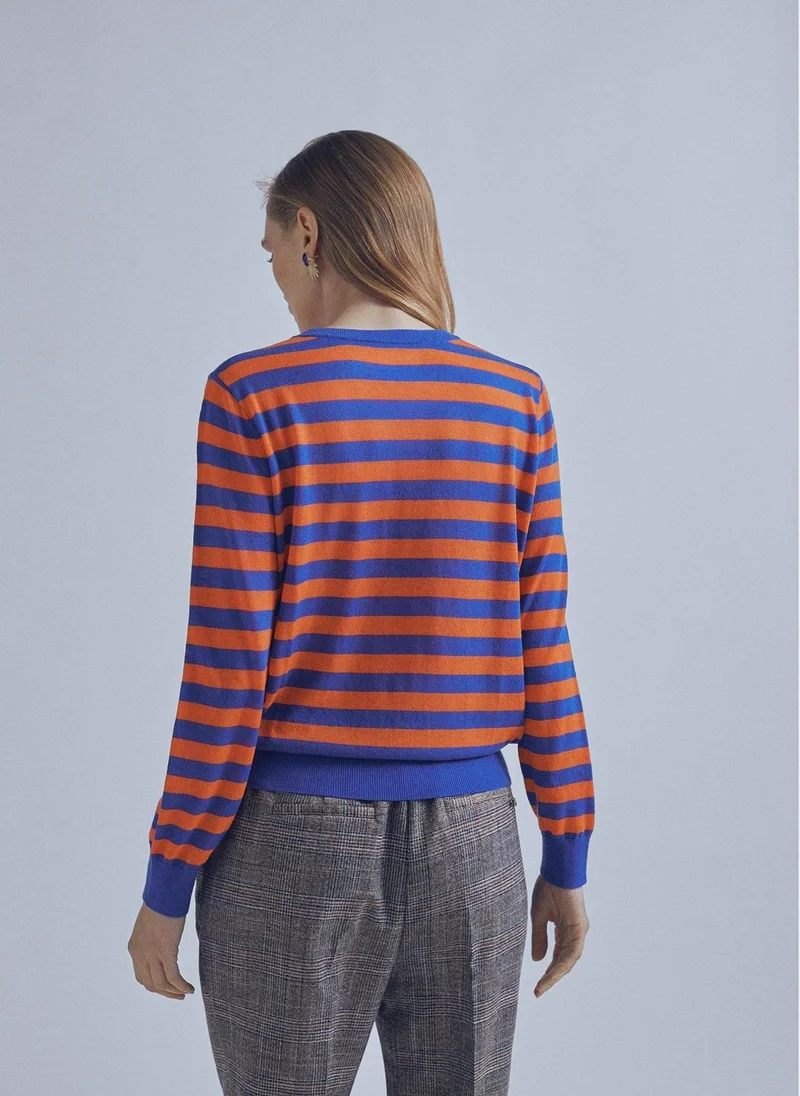 Lola Casademunt Two-tone striped sweater