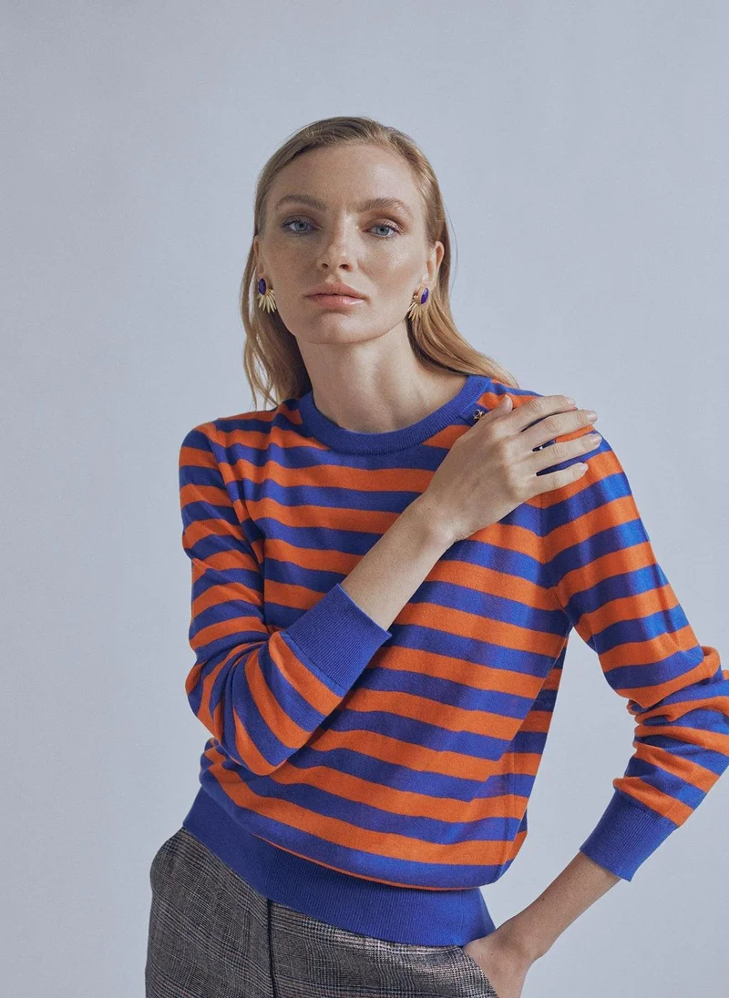 Lola Casademunt Two-tone striped sweater