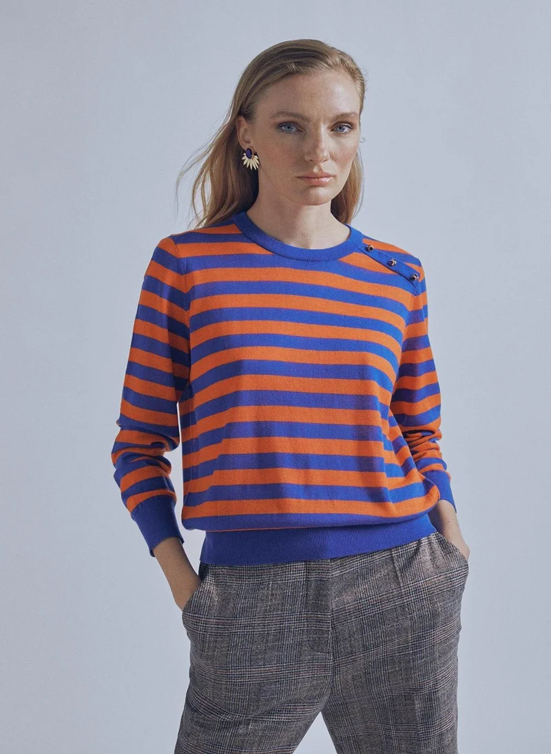 Lola Casademunt Two-tone striped sweater