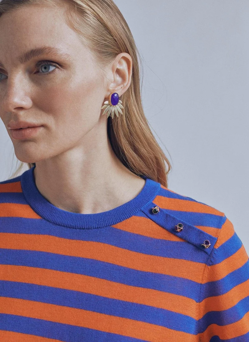 Lola Casademunt Two-tone striped sweater