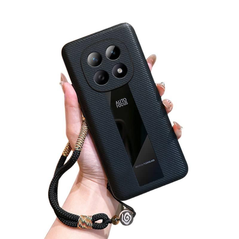 Silicone Protective Case for Redmi Note 15 with Drop Protection and Lanyard plus Shockproof plus Antique Style in Carbon Fiber - Image 1