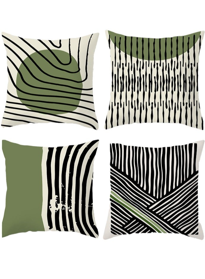 Neox 4-piece set of cushion, pillowcase, abstract modern decoration sofa pillowcase 45cm x 45cm, living room sofa car sofa bed pillowcase 18x18 inches (double-sided pattern) - Image 1