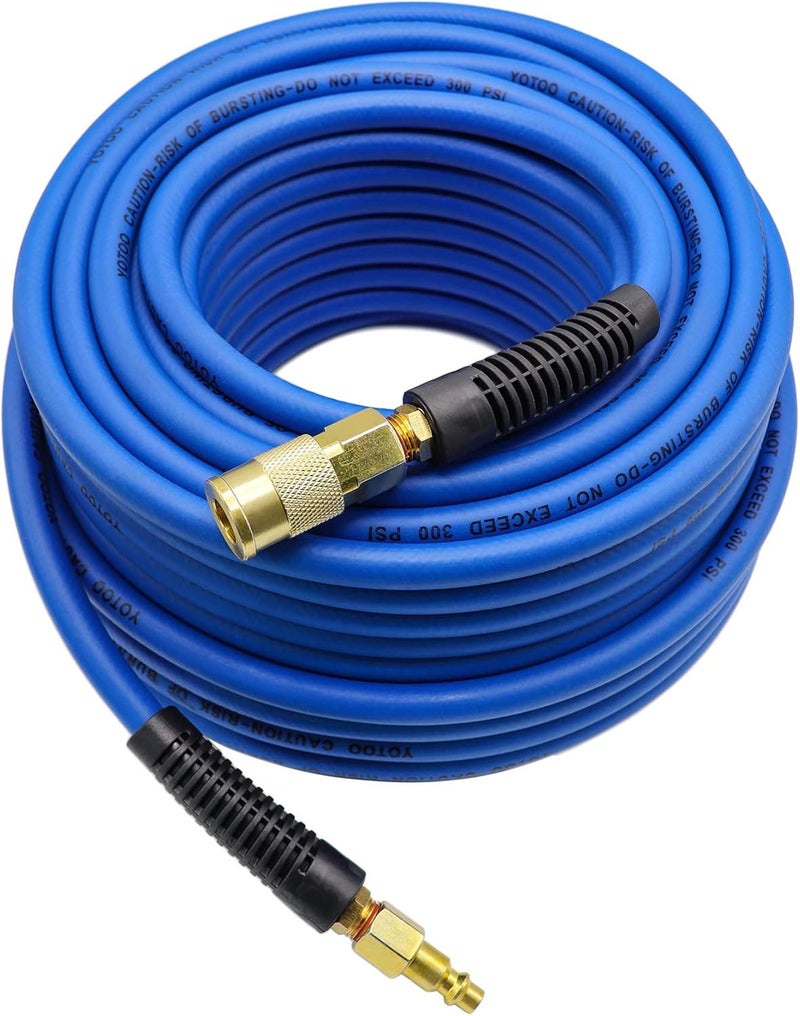 yotoo خرطوم هواء هجين YOTOO بقطر 1/4 بوصة وطول 100 قدم - 300 PSI ثقيل الوزن، خفيف، مقاوم للانحناء - Image 1