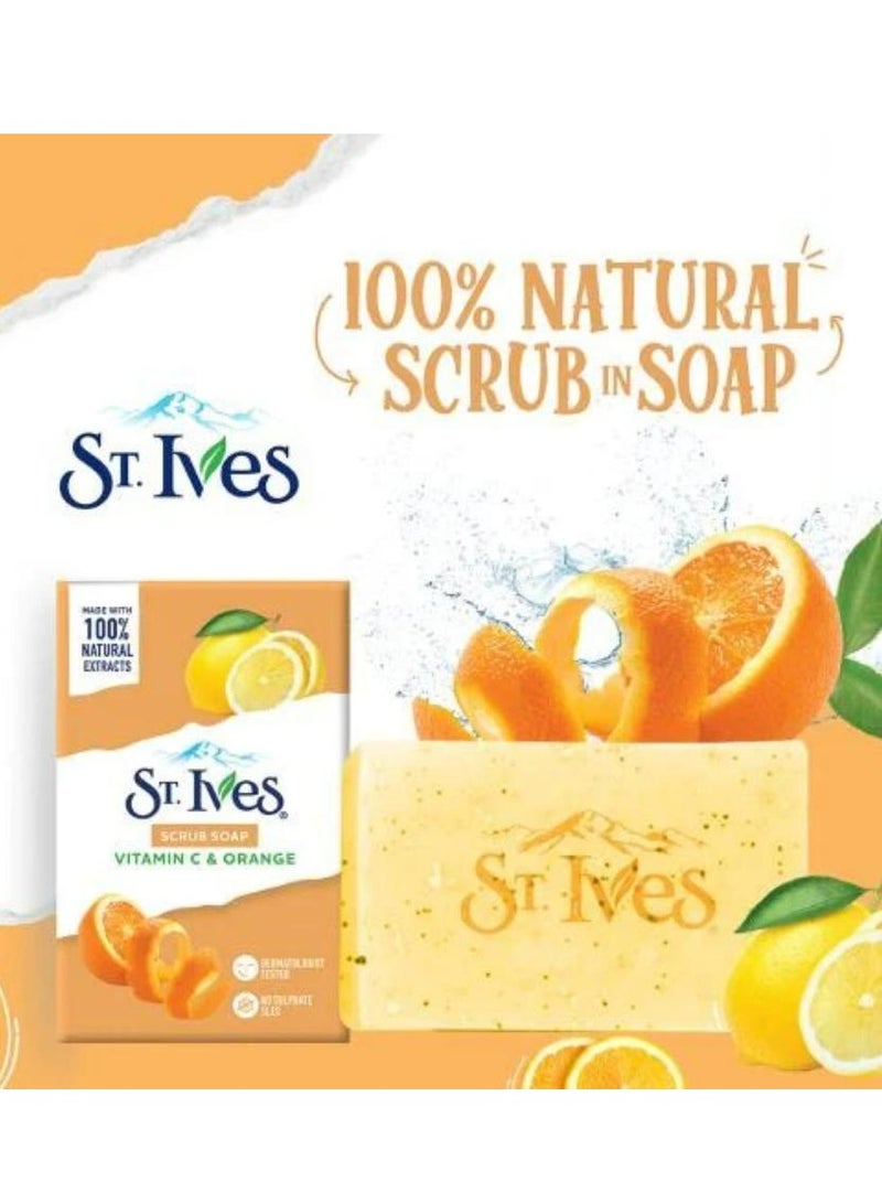 سانت آيفز صابون مقشر للاستحمام بفيتامين C والبرتقال 125 جم 2 قطعة - Image 1
