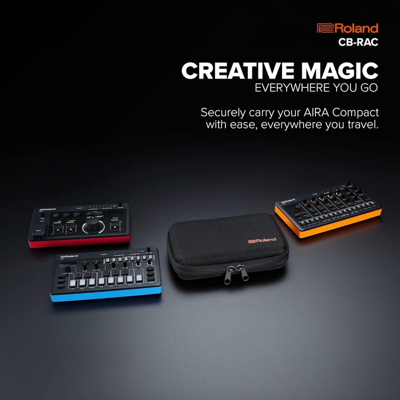 رولاند حقيبة حمل رولاند CB-RAC AIRA Compact | حقيبة مخصصة لحماية جهاز E-4 Voice Tweaker و J-6 Chord Synth و T-8 Beat Machine | تصميم انسيابي ومتين مع جيب شبكي داخلي، لون أسود - Image 3