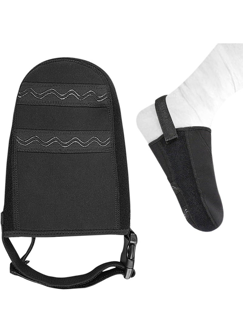 2PCS Cast Sock Toe Cover with Anti-Slip Strap, Adjustable Cast Protector Half Foot Keep Toes Warms and Clean, Protect Cast Walking Aids Boot Toe Warmer