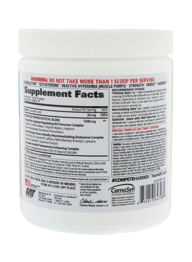 GAT Nitraflex Blue Raspberry Pre Workout 30 Servings 300g Gym Nutrition Powder - Image 2