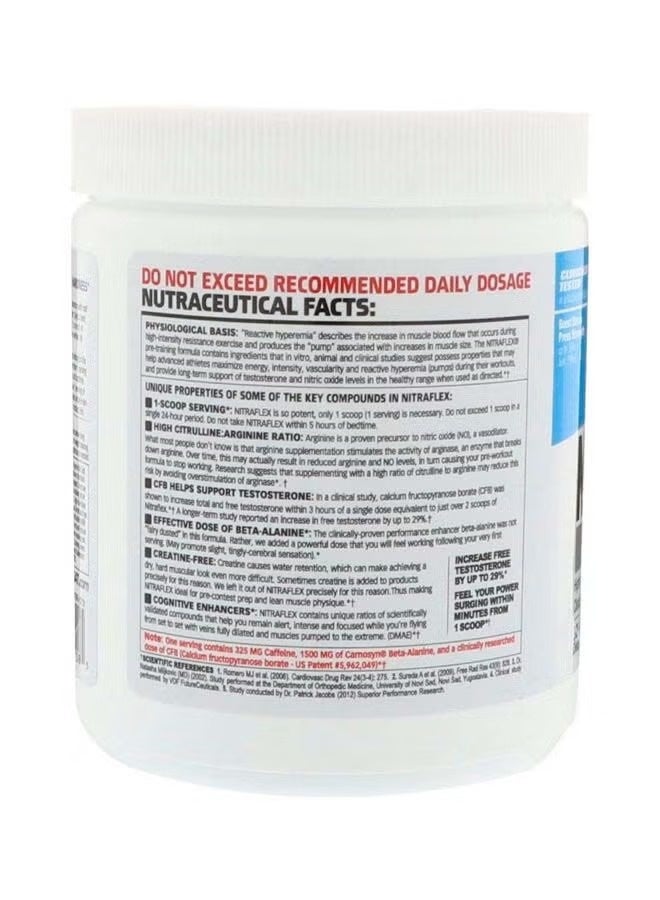 GAT Nitraflex Blue Raspberry Pre Workout 30 Servings 300g Gym Nutrition Powder - Image 3