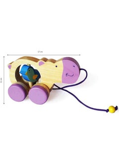 Shumee Shumee Wooden Haley Pull-Along Hippo Toy (1 Years+) | Multicolor | Eco Friendly & Safe | 100% Child Safe | No Plastic | ASTM Certified  - Image 3