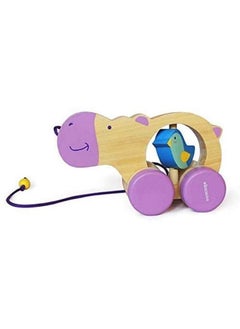 Shumee Shumee Wooden Haley Pull-Along Hippo Toy (1 Years+) | Multicolor | Eco Friendly & Safe | 100% Child Safe | No Plastic | ASTM Certified  - Image 1