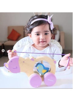 Shumee Shumee Wooden Haley Pull-Along Hippo Toy (1 Years+) | Multicolor | Eco Friendly & Safe | 100% Child Safe | No Plastic | ASTM Certified  - Image 5