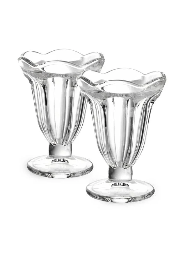 كويزين أرت طقم من 2 كوب آيس كريم زجاج 190 مل