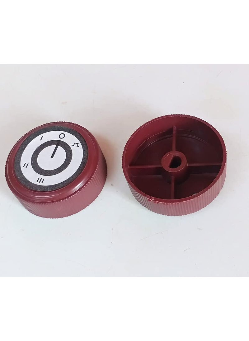 Generic Generic 2 Pcs Maroon Plastic Round Mixer Grinder Speed Control Knob  - Image 1