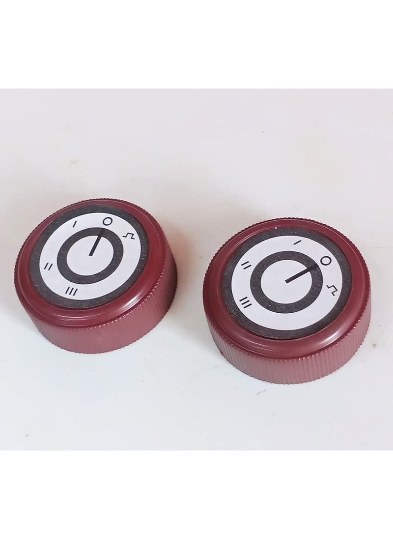 Generic Generic 2 Pcs Maroon Plastic Round Mixer Grinder Speed Control Knob  - Image 2