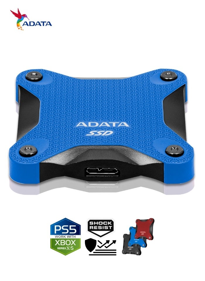 ADATA - SD620 2TB External Solid State Drive | Shock Resistance SSD Compatible with PS5 XBOX for Superfast Gaming USB 3.2 Gen2x2 Type-C | Blue - Image 1
