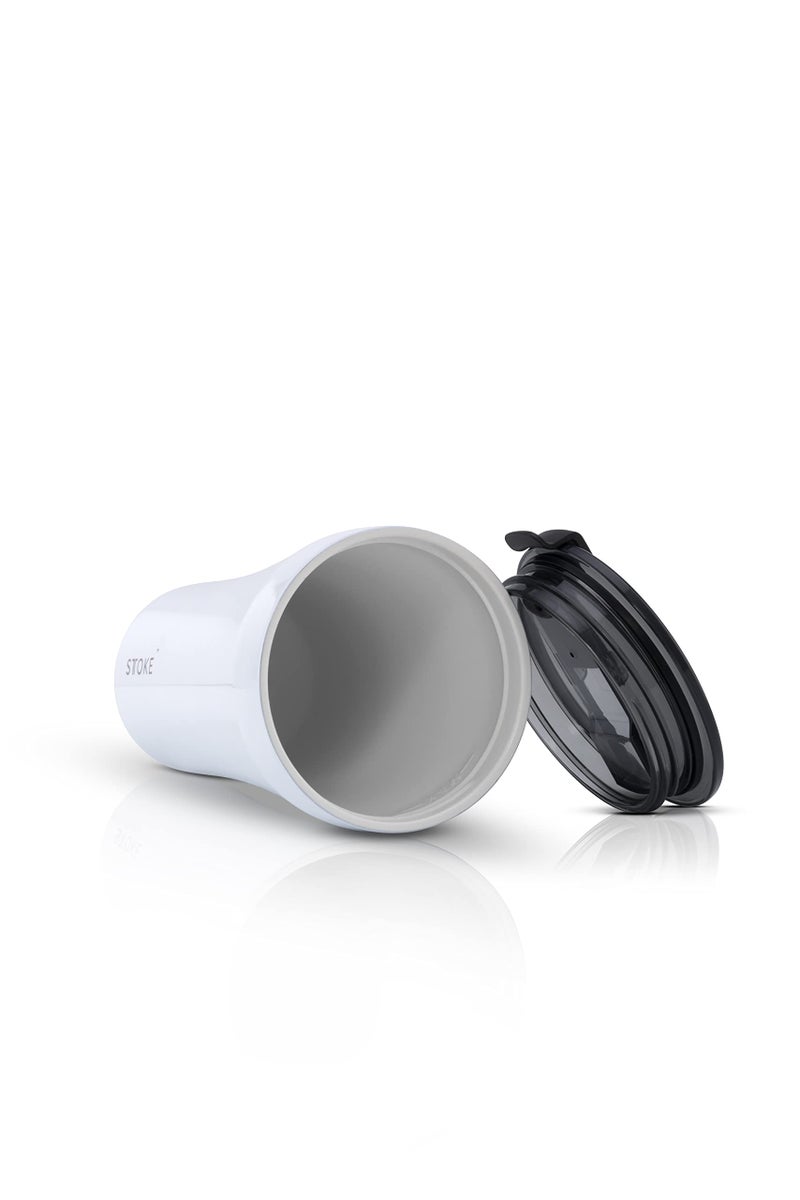 Sttoke Leakproof Ceramic Reusable Coffee Cup 12 oz - Angel White SLP12AW0620 0 - Image 3