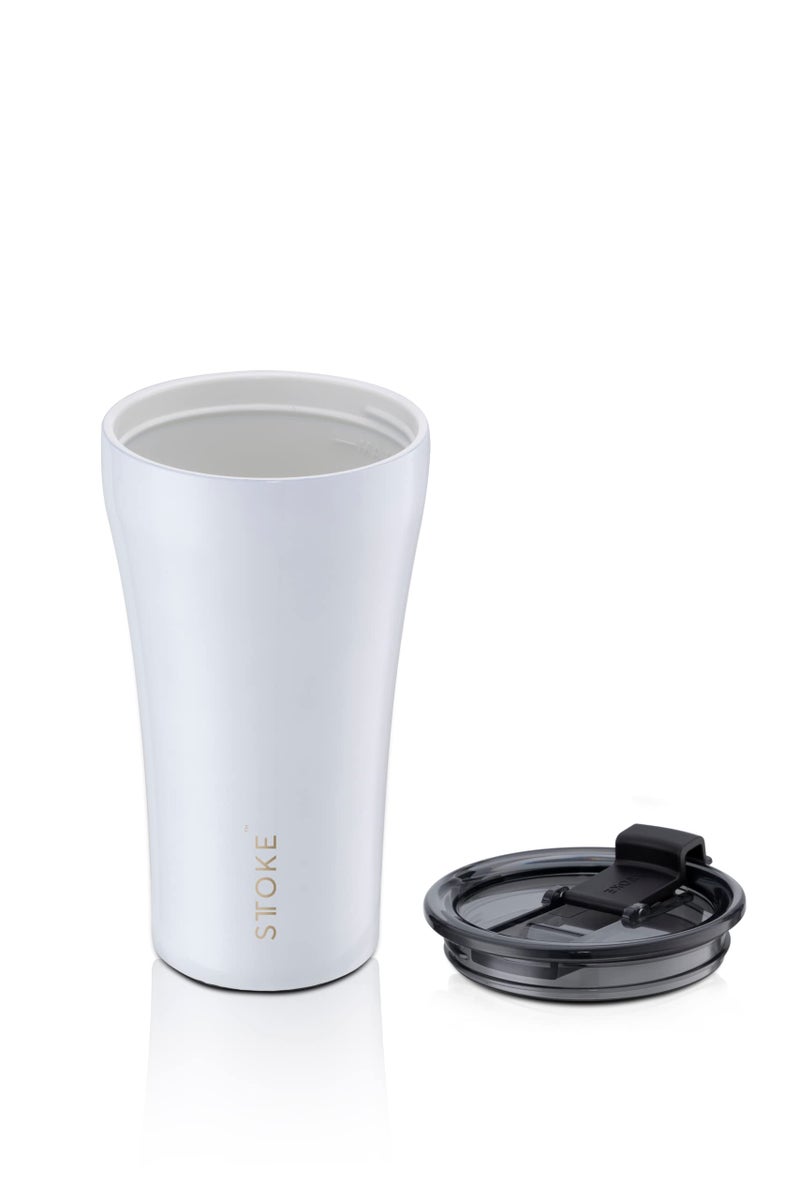 Sttoke Leakproof Ceramic Reusable Coffee Cup 12 oz - Angel White SLP12AW0620 0 - Image 2