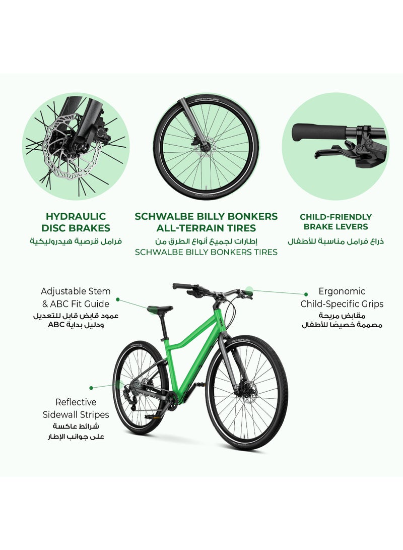 Woom EXPLORE 6 Kids Bike | 26-inch Wheels Youth Bicycle | Ages 10-14 | Superlight Aluminum Frame | 8-Speed | All-Terrain Tires | Disc Brakes - Image 2