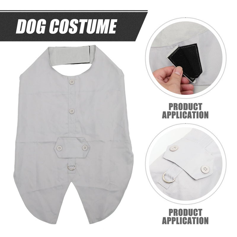 Formal Wedding Dog Suit And Bandana Set With Bow Tie Gray Vest Size L - Image 4