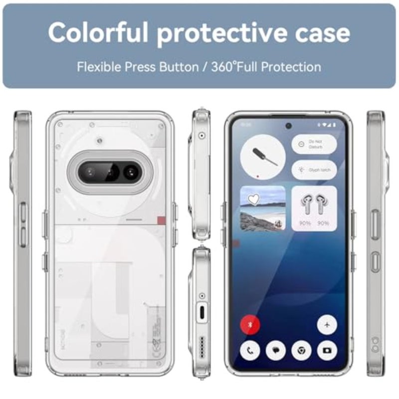 1+2pcs Case Compatible with Nothing Phone (4a) Case Cover (2Pcs) Screen Protector Tempered Glass Protector Soft TPU Transparent Cover - Image 4