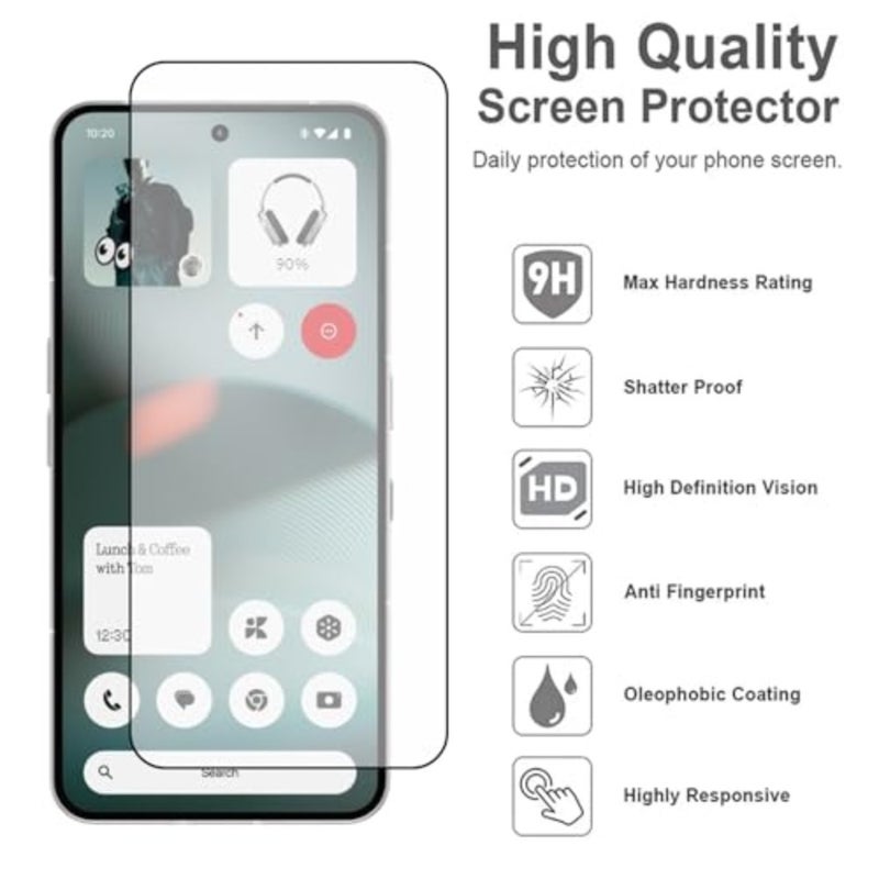 1+2pcs Case Compatible with Nothing Phone (4a) Case Cover (2Pcs) Screen Protector Tempered Glass Protector Soft TPU Transparent Cover - Image 5