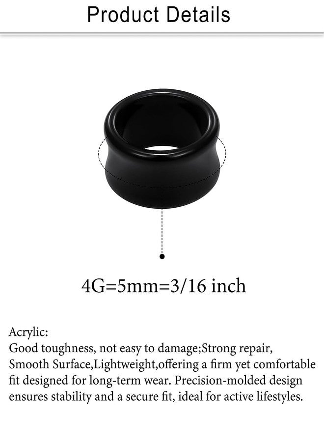 Cisyozi 4G Black Acrylic Ear Gauges Plugs Tunnels Earrings for Ears Stretching Kit 4 Gauge Platic Ear Tunnel Earrings Plug Double Flare Gauges Size 5mm Piercing Jewelry Women Men 3/16 inch - Image 2