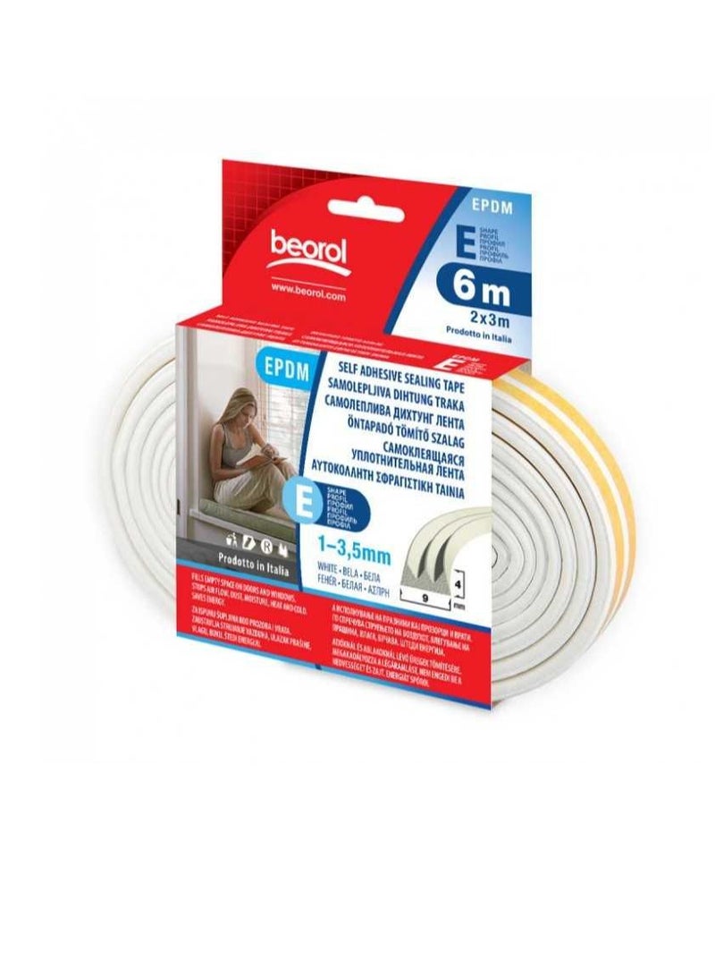 Beorol Seal Strip E-Profile, White 6m - Image 3