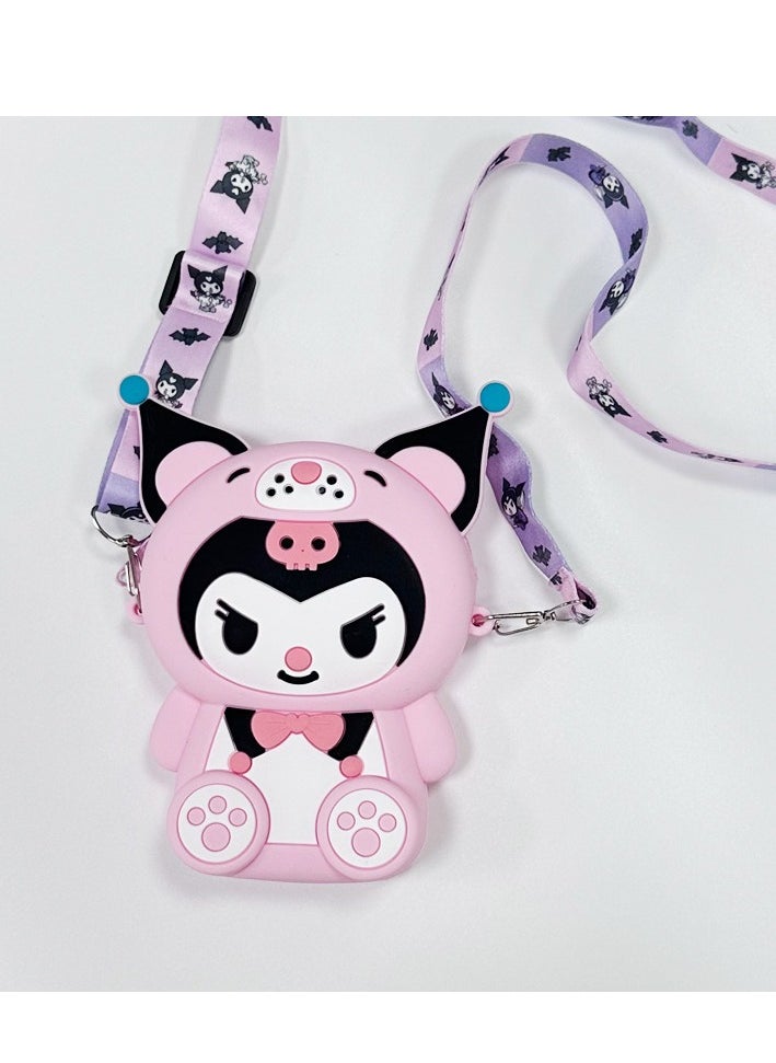 kuromi حقيبة كروس بودي لطيفة للفتيات بتصميم كرتوني 