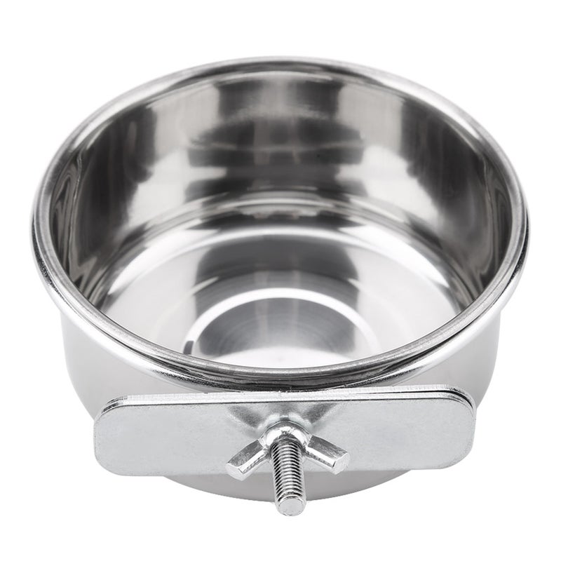 Stainless Steel Food Water Feeding Bowl Parrot Parakeet Feeder Bird Cage Accessory S - Image 1