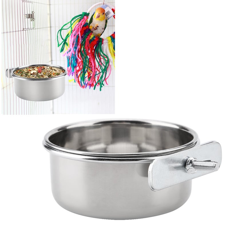 Stainless Steel Food Water Feeding Bowl Parrot Parakeet Feeder Bird Cage Accessory S - Image 5