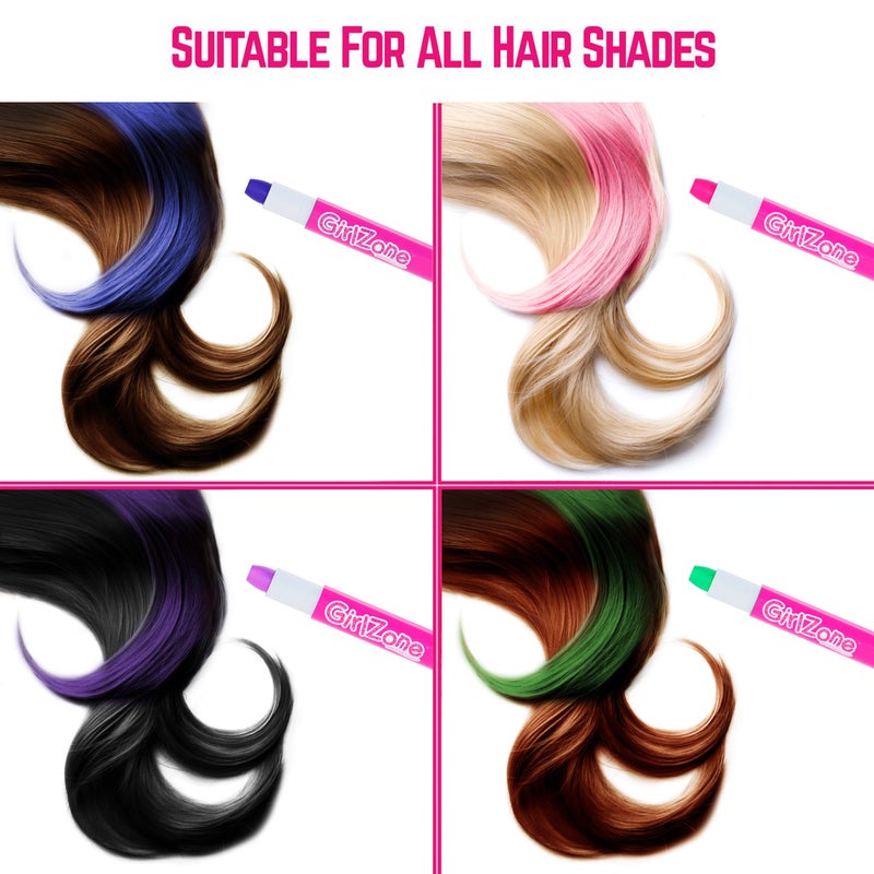 GirlZone GirlZone Hair Chalks Set, 10-Piece Temporary Hair Chalk For Kids, Easy to Apply and Remove Temporary Hair Color for Kids Dress Up Parties, Role Play, Gift-Ready Vibrant Girls Hair Chalk Set - Image 4