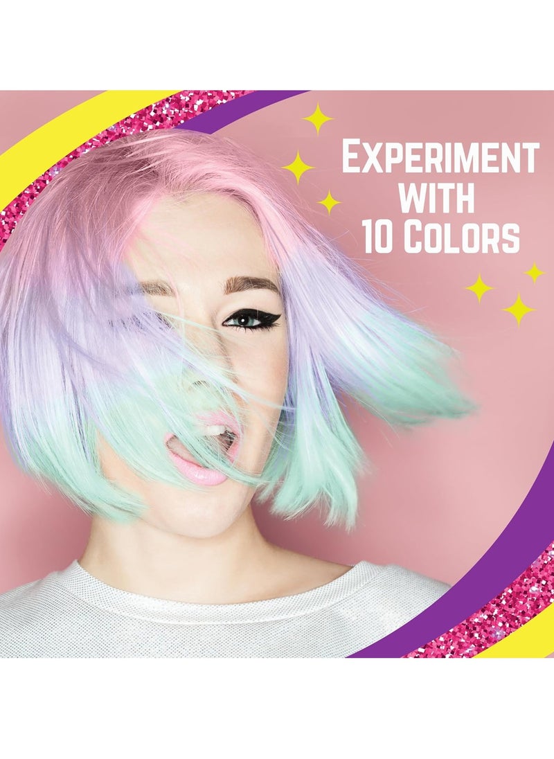 GirlZone GirlZone Hair Chalks Set, 10-Piece, Easy to Apply and Remove, Temporary Multicolor Hair Color for Kids Dress Up Parties, Role Play, Gift-Ready Vibrant  - Image 3