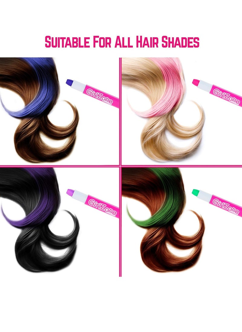 GirlZone GirlZone Hair Chalks Set, 10-Piece, Easy to Apply and Remove, Temporary Multicolor Hair Color for Kids Dress Up Parties, Role Play, Gift-Ready Vibrant  - Image 4