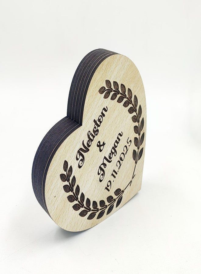 MeeCraft Wedding Ring Box Heart Shape Wood (12x10x2 cm) - Image 2