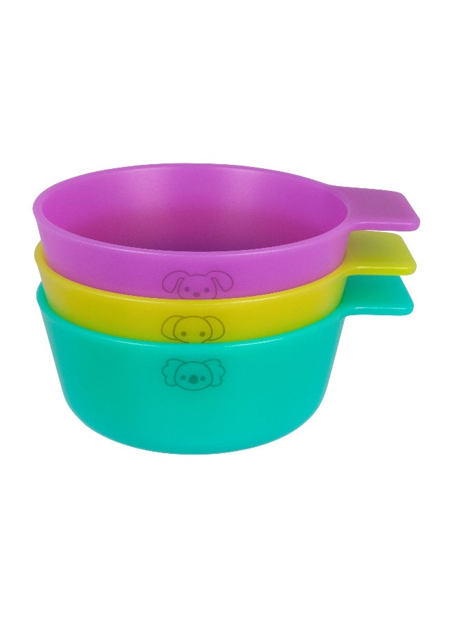 Playgro First Fun Bowls 3 Pack – Peacock – BPA-Free Baby & Toddler Feeding Bowls, Durable Weaning Food Bowls - Image 1
