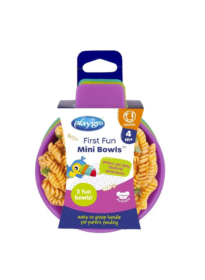 Playgro First Fun Bowls 3 Pack – Peacock – BPA-Free Baby & Toddler Feeding Bowls, Durable Weaning Food Bowls - Image 3