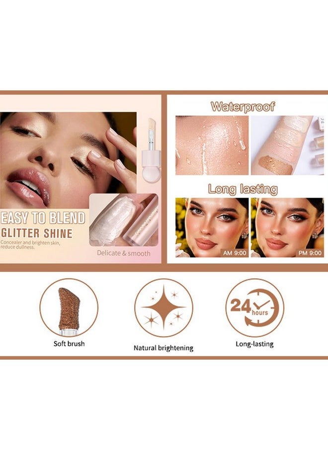 Mysense - Liquid Highlighter Makeup Natural Glow Face Highlighter Stick Silky Smooth Light Liquid Luminizer Long Lasting Highlight Face Illuminator Make Up 01 Moonlight White - Image 1