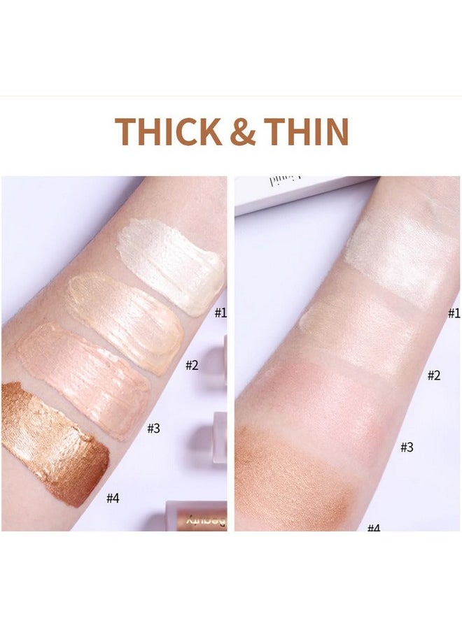 Mysense - Liquid Highlighter Makeup Natural Glow Face Highlighter Stick Silky Smooth Light Liquid Luminizer Long Lasting Highlight Face Illuminator Make Up 01 Moonlight White - Image 1