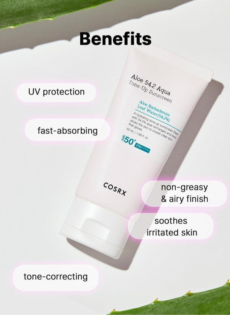 COSRX Aloe 54.2 Aqua Tone-up Sunscreen SPF 50+ PA++++ 50ml - Image 5
