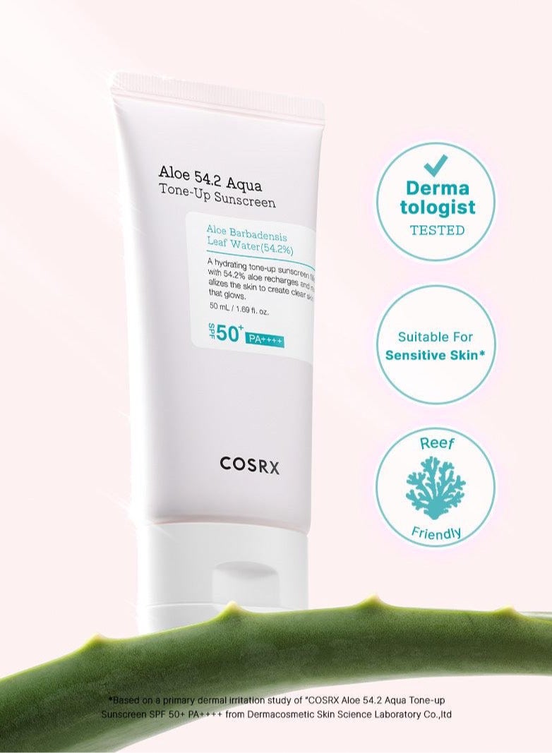 COSRX Aloe 54.2 Aqua Tone-up Sunscreen SPF 50+ PA++++ 50ml - Image 2