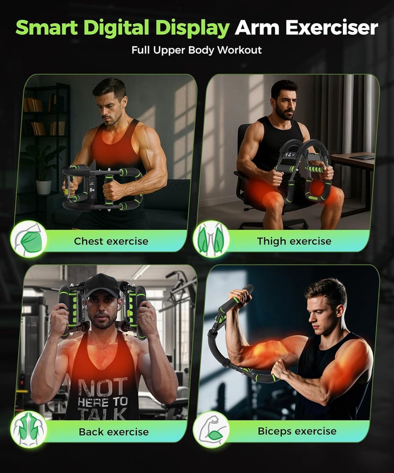 RENRUI Twister Arm Trainer & Chest Workout Equipment with Digital Display - Auto Reps & Calorie Estimator, 40-120 lbs - Image 4